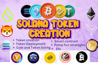 solana token creation, kaspa krc20 erc20 bep20 token listing, smart contracts