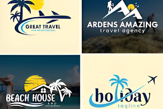 make modern minimalist unique travel, hotel logo and any graphics design