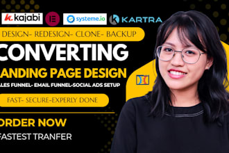 setup sales funnel landing page on wordpress, kajabi, webflow shopify framer,ghl