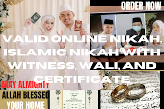 be your online imam nikah and provide you with witness, certificate and wali,
