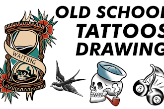 draw old school style tattoo