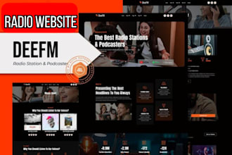 design radio website, podcast, entertainment, artist, online radio, rap website