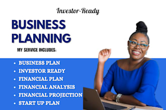 write investor ready business plan, financial plan, financial projection for you