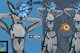 make vrchat avatar, vr character, vrc avatar, vr chat avatar, furry vrchat model