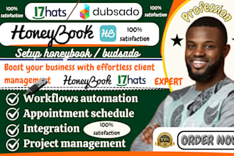 setup honeybook automation workflow, 17hat dubsado acuity, project management