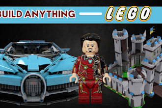 do detailed 3d lego model lego design lego minifigure with instruction