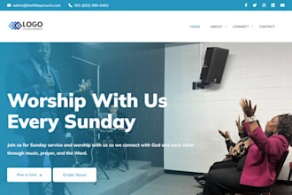 design modern church website with livestream and donation
