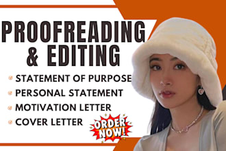 edit, proofread, rephrase personal statement or statement of purpose book editor
