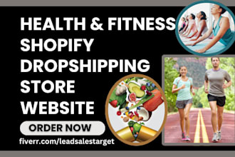 design shopify health and fitness gym supplement dropshipping store website seo
