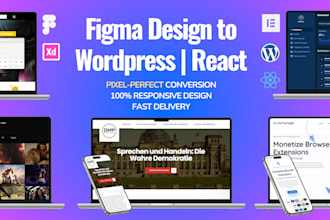 convert figma to wordpress, figma to elementor, figma to HTML, figma to react
