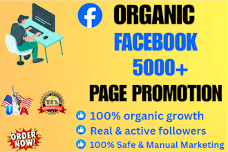 add your 5000 facebook like, followers organically