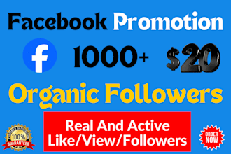 add your 3000 facebook like, followers organically