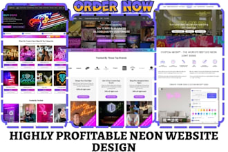build custom neon shopify store neon sign logo dropshipping neon light website