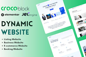 design dynamic wordpress website on jet engine, crocoblock and elementor pro
