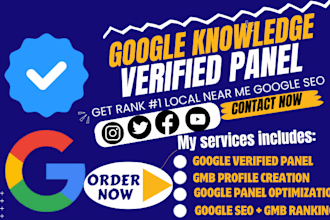 setup verified google knowledge panel, standard panel for personal and business