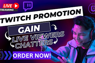 do twitch channel promotion to boost twitch live viewers, chatters and followers