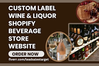 build shopify wine website liquor label alcohol gin beverage dropshipping store