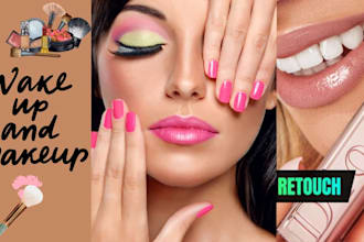 retouch photo digital makeup, skin, face, hair and teeth