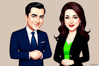 make a political caricature and cartoon art