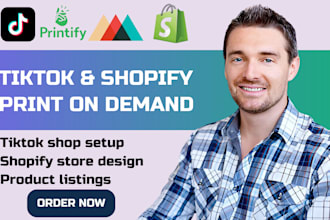 setup tiktok shop, shopify print on demand, printify, tiktok va, tiktok dropship