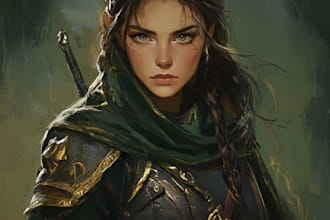 draw a fantasy character design and dnd character art