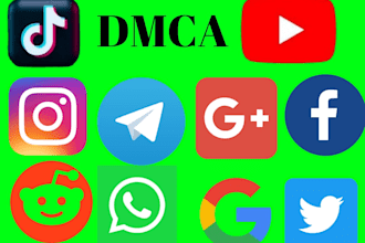 remove harassing and defaming content fb,tiktok,yt,x,insta,telegram under dmca