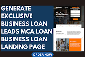 generate exclusive business loan leads mca loan leads business loan landing page
