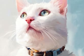 create a custom watercolor pet portrait or pet painting