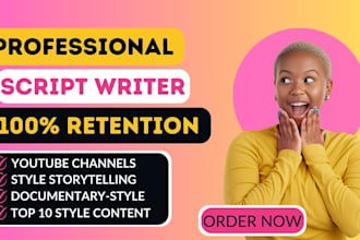 do professional discovery style documentary scripts for your youtube channel