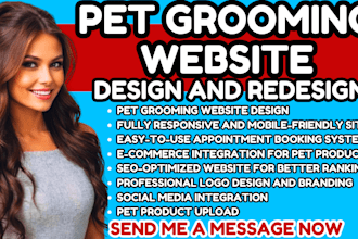 design a pet grooming website, pet store, or pet care service website