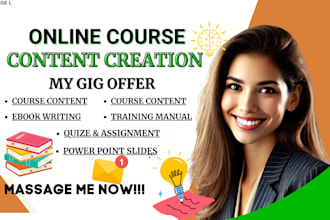 write online course creation training manual course content lesson plan notes