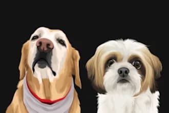 draw a color drawing pet portrait of your photo