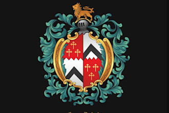 do family crest regal heraldic coat of arms logo design