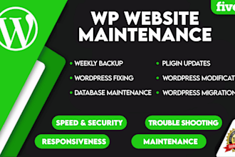 provide wordpress maintenance, website updates and support