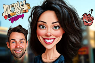 draw a funny caricature with my style