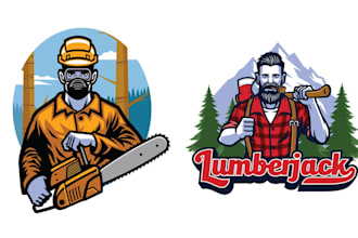 create amazing mascot sawmill logo with unlimited revision