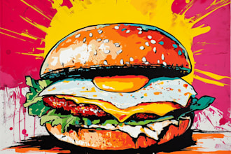 food illustration cartoon art food pop art