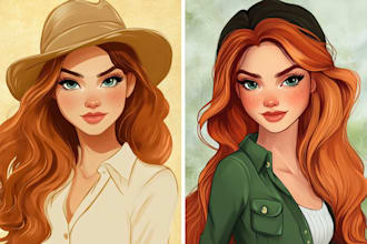 draw your portrait or character in disney style