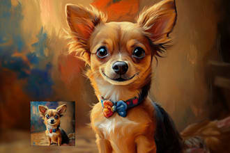 make a unique artwork of a disney pet portrait