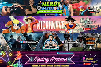do proffesional youtube gaming banner and logo  mascot design facebook cover