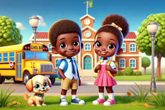 draw children story book illustration KDP children story book illustrations