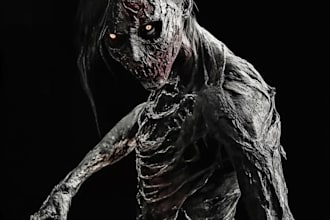 do scary horror creature and fantasy character concept art