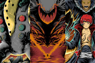 draw detailed dark art horror illustration