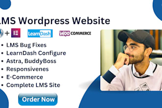 create your custom lms website with learndash  and buddyboss