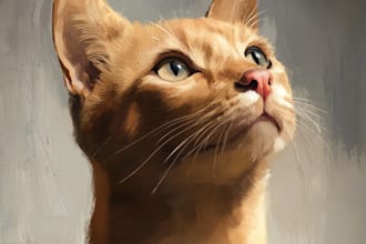 create custom pet portrait, dog portrait, cat portrait