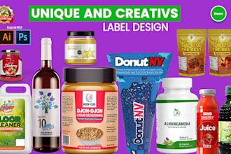 provide you product label design for cosmetics, cbd, oil, supplement and drinks