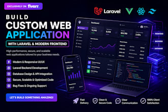 build custom laravel web application or dashboard
