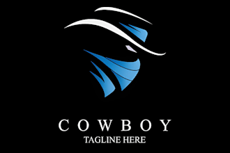 create vintage western cowboy logo in hand drawn style
