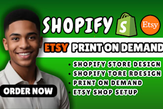 setup etsy or shopify print on demand pod store printify spod gelato apliiq
