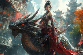 do a stunning fantasy character art from your imagination